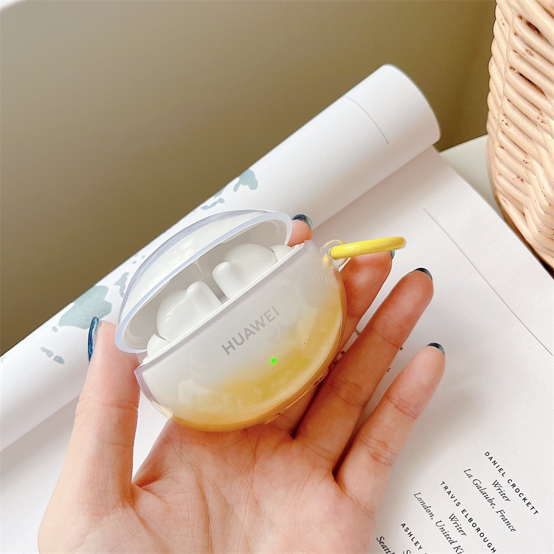 Vỏ Bảo Vệ Hộp Sạc Tai Nghe Huawei Freebuds 4I Trong Suốt Màu Gradient &amp; Xanh Dương Xinh Xắn