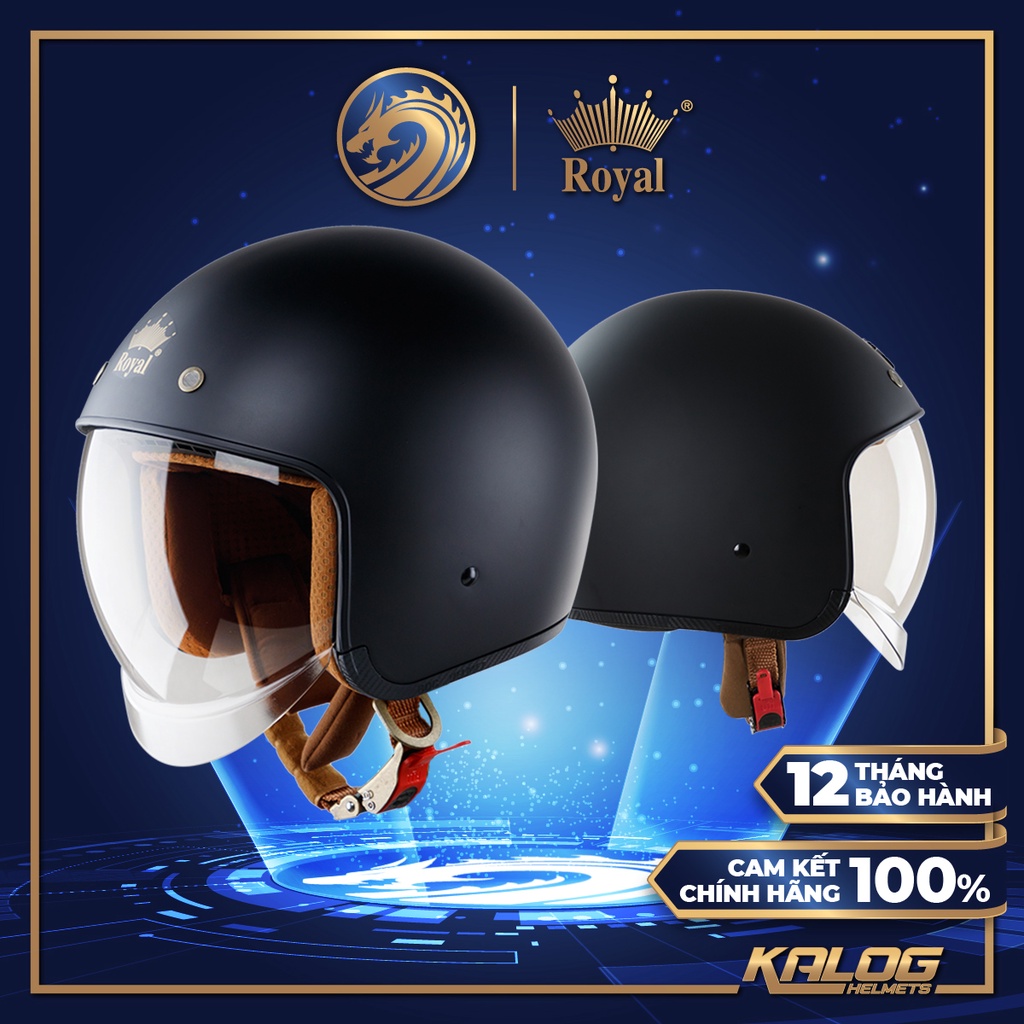 Mũ bảo hiểm xe máy 3/4 Royal M139 có kính âm Nhiều màu  - Tặng kèm túi rút Royal
