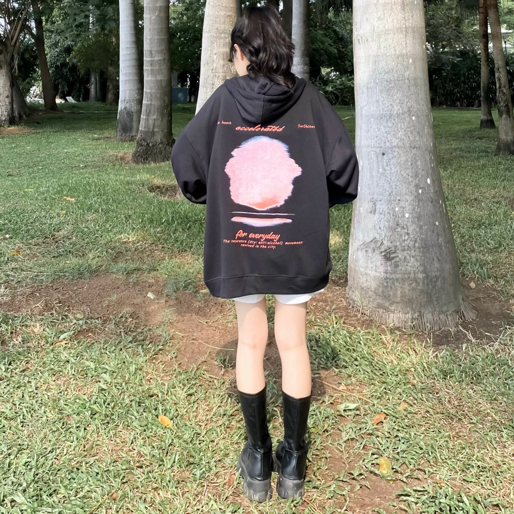 Áo Khoác Hoodie FOR EVERYDAY Nam Nữ Unisex Form Rộng Phối Zip Unisex DAY Vải Nỉ Bông dày dặn GIDI