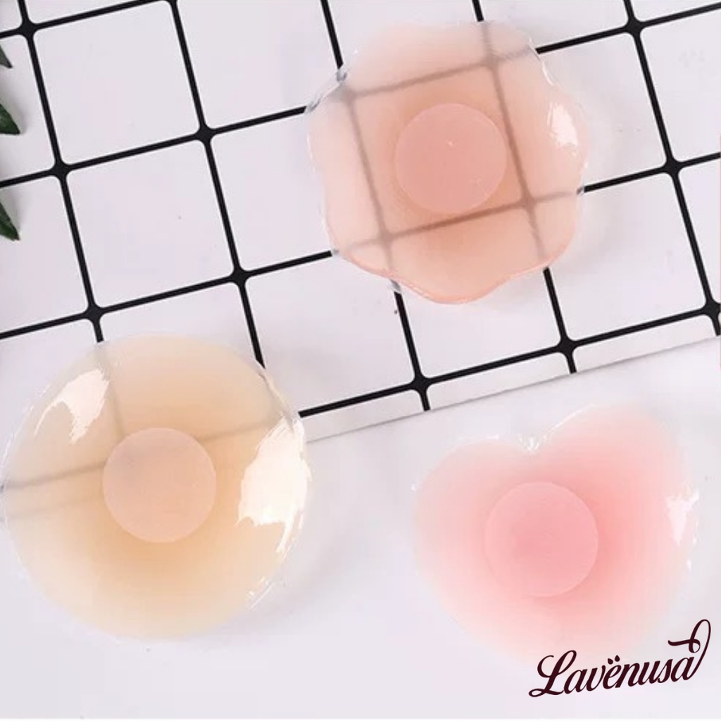 Miếng dán ngực silicon siêu dính tái sử dụng nhiều lần set 2 miếng LAVENUSA AL36