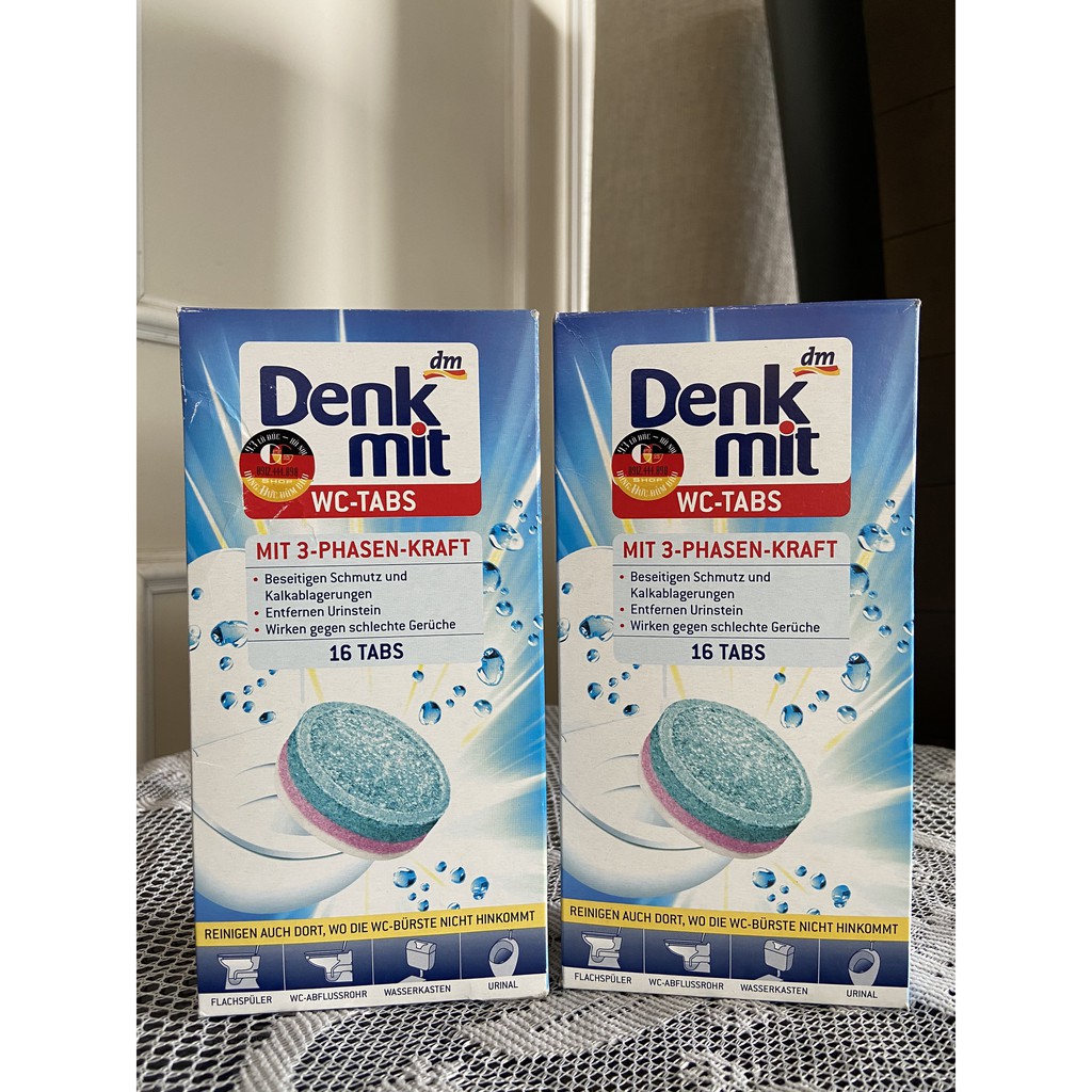 VIÊN TẨY BỒN CẦU HÀNG GIA DỤNG ĐỨC - DENKMIT, hộp 16 viên