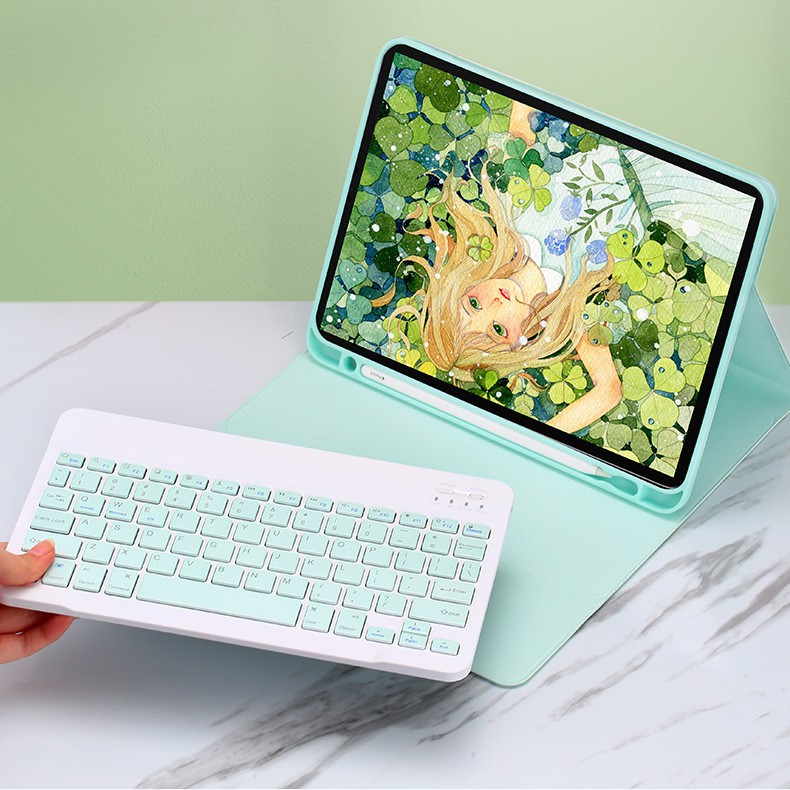 Bao Da Máy Tính Bảng Có Bàn Phím Bluetooth Và Ngăn Đựng Bút Chì Cho Ipad 10.2 Pro 11 Air 3 4 10.9 Pro 10.5 Air 2 9.7 Ốp