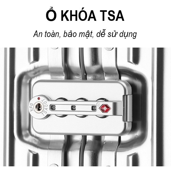 Vali nhôm nguyên khối cao cấp size 20 inch 24 inch 29 inch