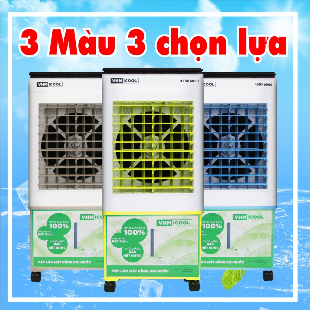 Máy Quạt Hơi Nước 45CK6060L45-Loại Cơ-Phiên bản 2021-Cam kết 100% động cơ đồng- Máy làm mát không khí- Quạt điều hòa hơi