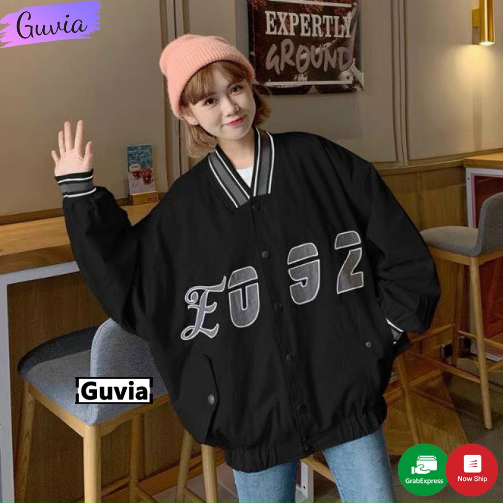 Áo Khoác Dù Nam Nữ 2 Lớp GUVIA Unisex Mặc Cặp Form Rộng, Áo Khoác Gió Bomber Chống Nắng Ulzzang