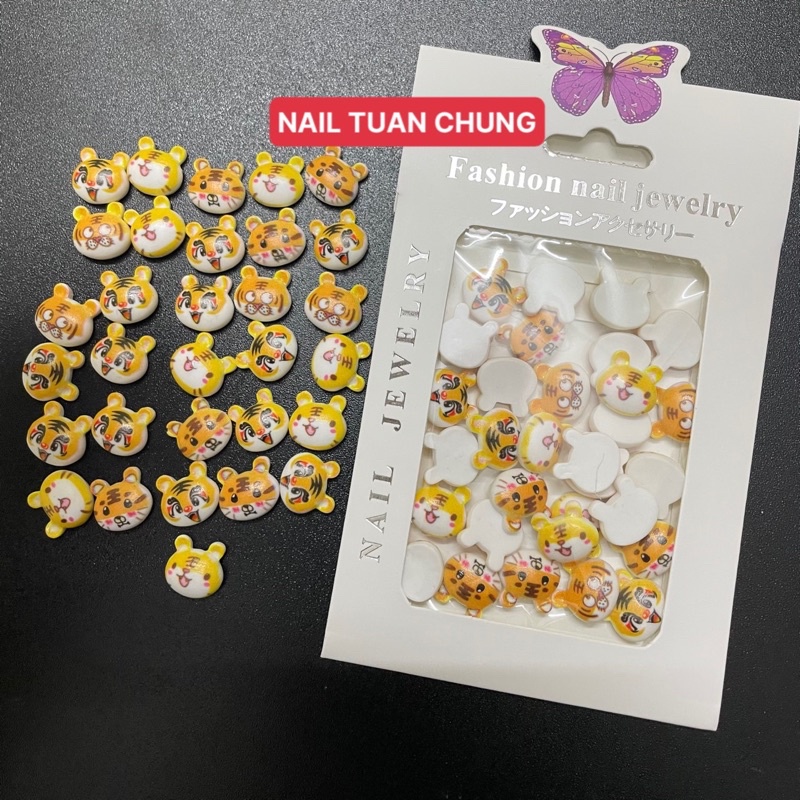 [ Set 30 Con ] Charm Hình Con Hổ 2022 Đính Móng Tay , Charm Nail Đẹp