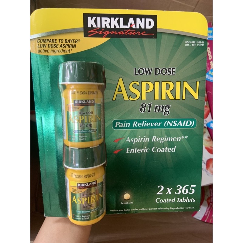 Aspirin.81mg.Kirkland.Signature 365 Viên