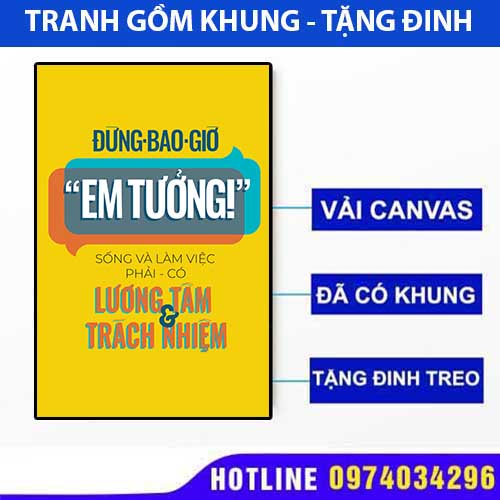 Tranh văn phòng slogan đừng bao giờ em tưởng thích hợp treo văn phòng công ty nơi làm việc tạo tác phong tốt cho tập thể