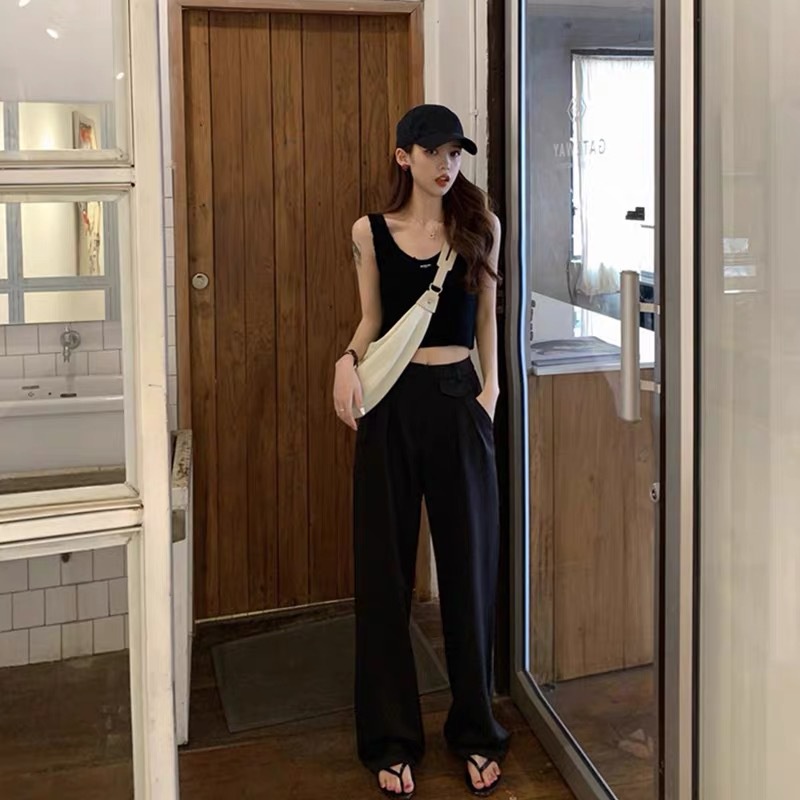 IELGY summer tide short sling knit bottoming outer wear women