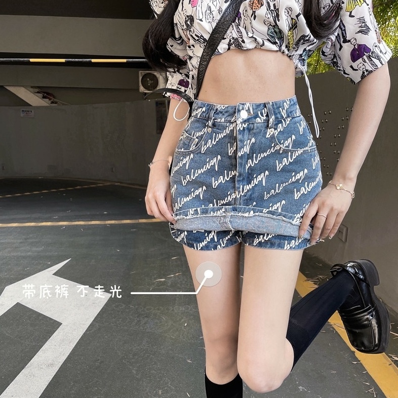 Jiashucheng Chân Váy Denim Ngắn Dáng Chữ a Eo Cao Nhuộm Màu Phong Cách Mỹ Thời Trang Mùa Hè Dành Cho Bạn Nữ