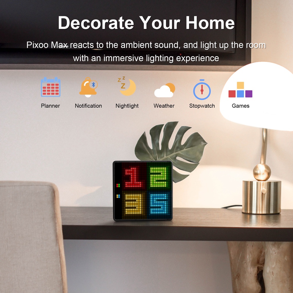 Khung ảnh kỹ thuật số Divoom Pixoo Max với Bảng hiển thị LED có thể lập trình 32 * 32 Pixel Art