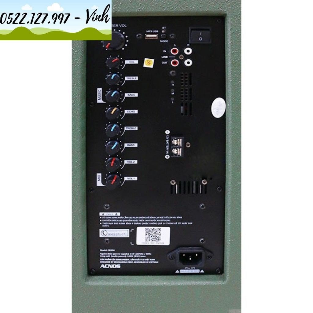 Loa kéo Acnos CB39G Bluetooth Loa bass 4 Tấc micro UHF - Chính Hãng Acnos