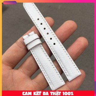Dây đồng hồ da bò Epsom Trắng- Chống bám bẩn