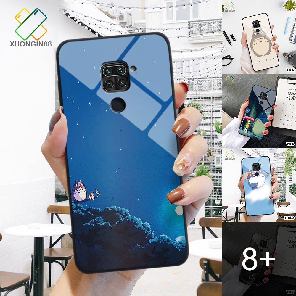 Ốp lưng kính Xiaomi Redmi note 9 in 3D TOTORO ngộ nghĩnh