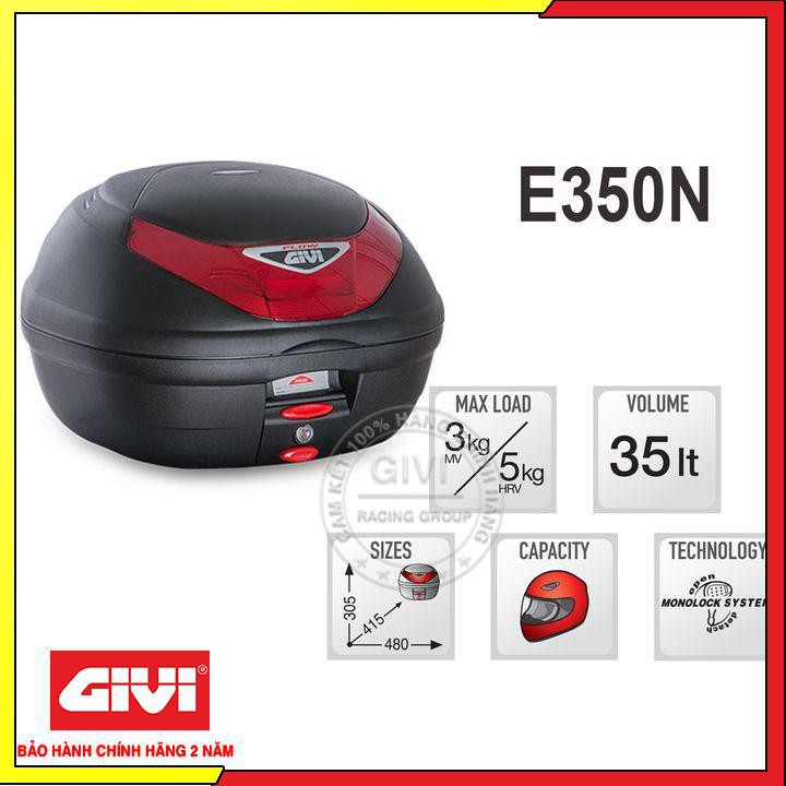 🔥Thùng Sau GIVI Chính Hãng E350N 35Lít - BH 2 Năm Và Miễn Phí Lắp Đặt Tại Cửa Hàng