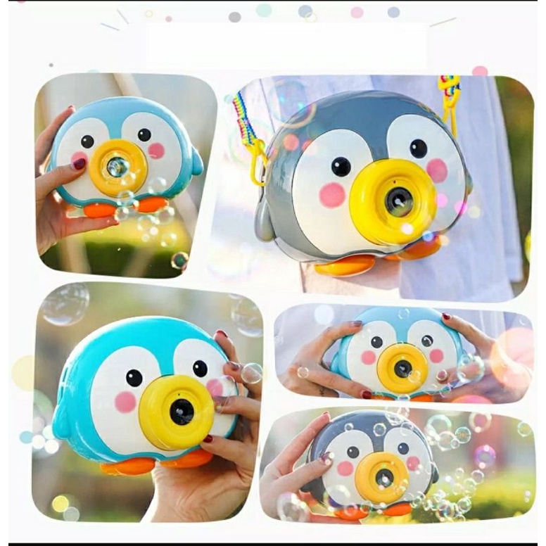 ✔♕Đồ Chơi Cho Bé, Máy Ảnh Thổi Bong Bóng Tự Động Chim Cánh Cụt