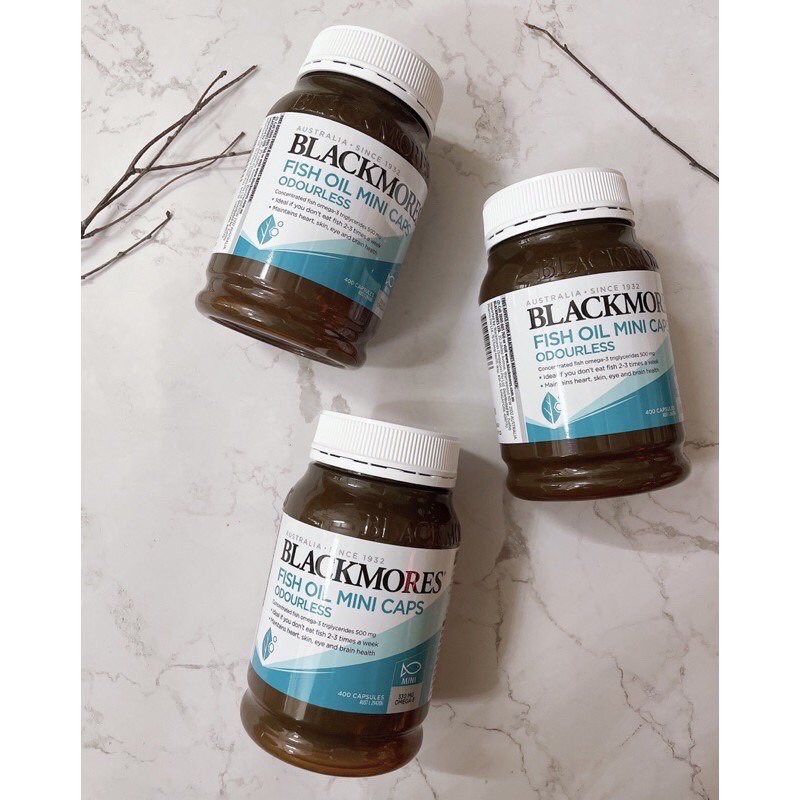 (Mẫu mới) Blackmores Odourless Fish Oil Mini Cap - Dầu Cá không mùi, viên nhỏ 400 viên Úc | Thế Giới Skin Care