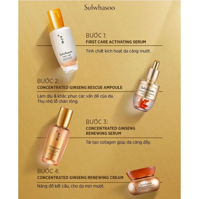 [ Siêu Khuyến Mãi ] Tinh chất nhân sâm sulwhasoo phục hồi giải cứu làn da tức thì Concentrated Ginseng Ampoule 20g