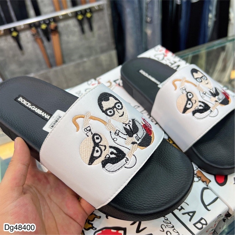 Dép Quai Ngang DG Nam Thêu Hình Siêu Chất - Dép Quai Ngang DG Full Box Cực Xịn