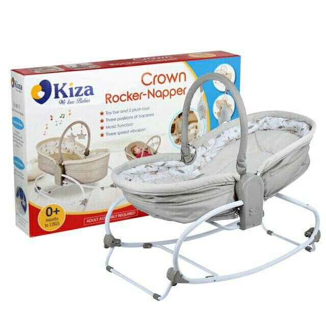 Nôi rung 3 in 1 Kiza Crown có nhạc (kiêm ghế nằm ăn bột, kiêm bập bênh)