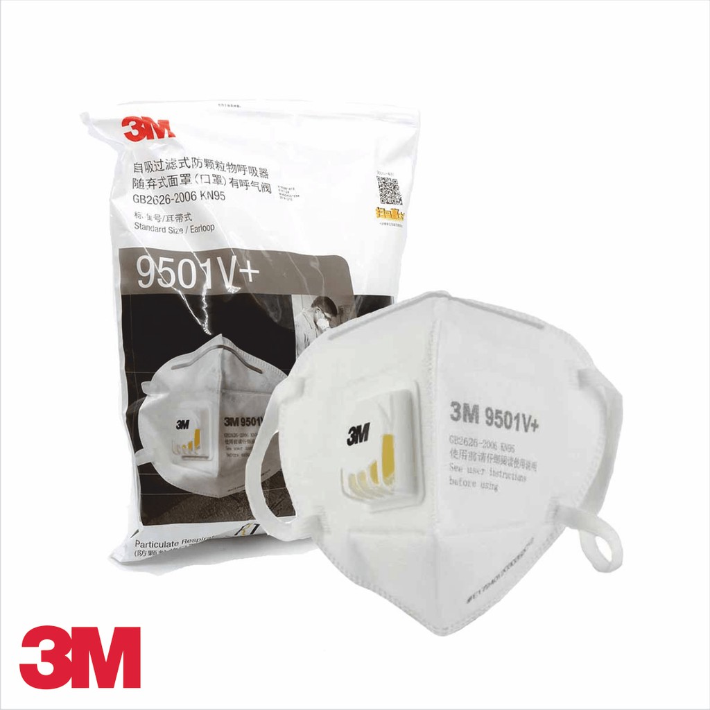 Khẩu trang nhập khẩu có van 3M N95 9501v+, 9501+ chống bụi mịn PM2.5, dây thun đeo tai - hàng chính hãng | BigBuy360 - bigbuy360.vn