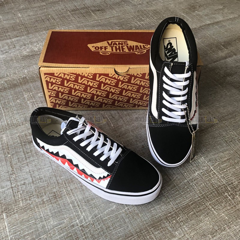 Giày thể thao nam nữ vans old skool cá mập răng cưa đen trắng thời trang hot hit 2022, phối đồ đẹp