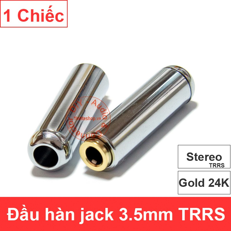 Đầu hàn jack cắm audio âm thanh 3.5mm cổng cái 4 nấc TRRS gold 24K OD4mm 1 chiếc