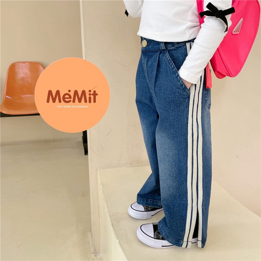 quần jeans pha sọc kẻ trắng dọc 2 bên sườn siêu cá tính, cạp mềm, co giãn tốt