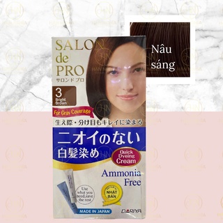 Thuốc nhuộm tóc phủ bạc Nhật Bản Salon De Pro - màu số 3 dụng cụ làm tóc