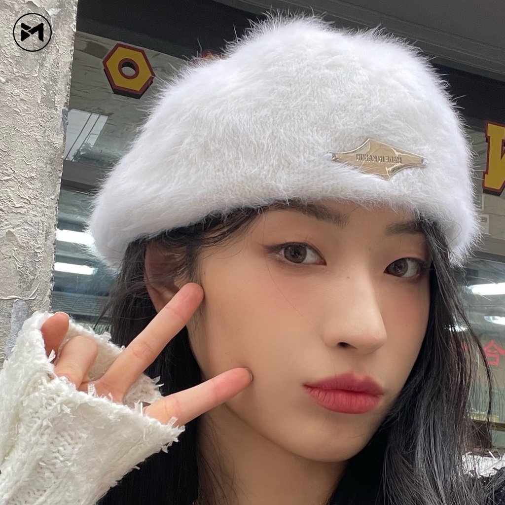 Mũ Beret Lông Thỏ Phong Cách Thời Trang Hàn Quốc 2022