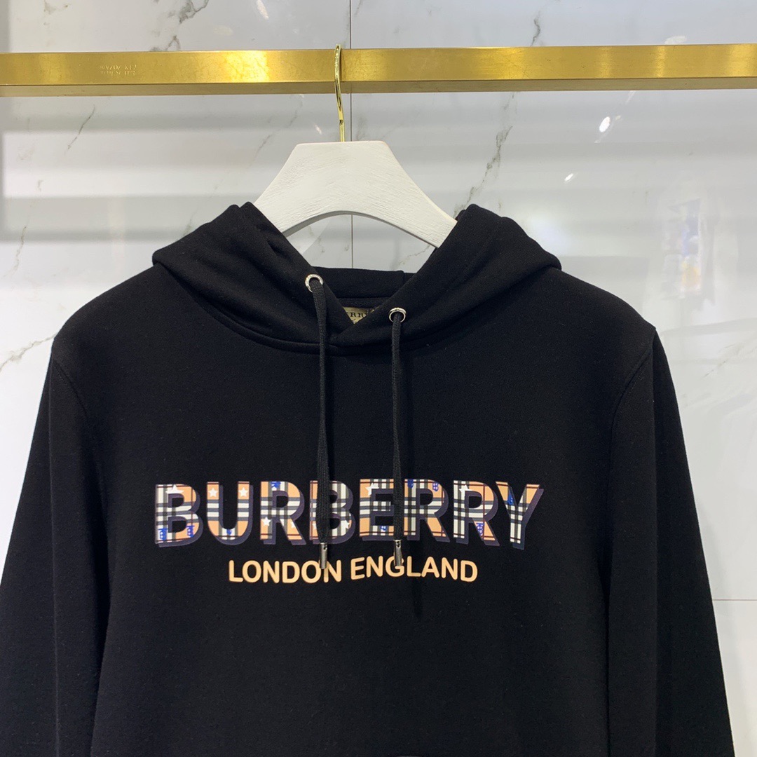 Burberr 2020 autumn and winter new style plaid printed logo letters long-sleeved sweater men's hats pure cotton fabric | BigBuy360 - bigbuy360.vn