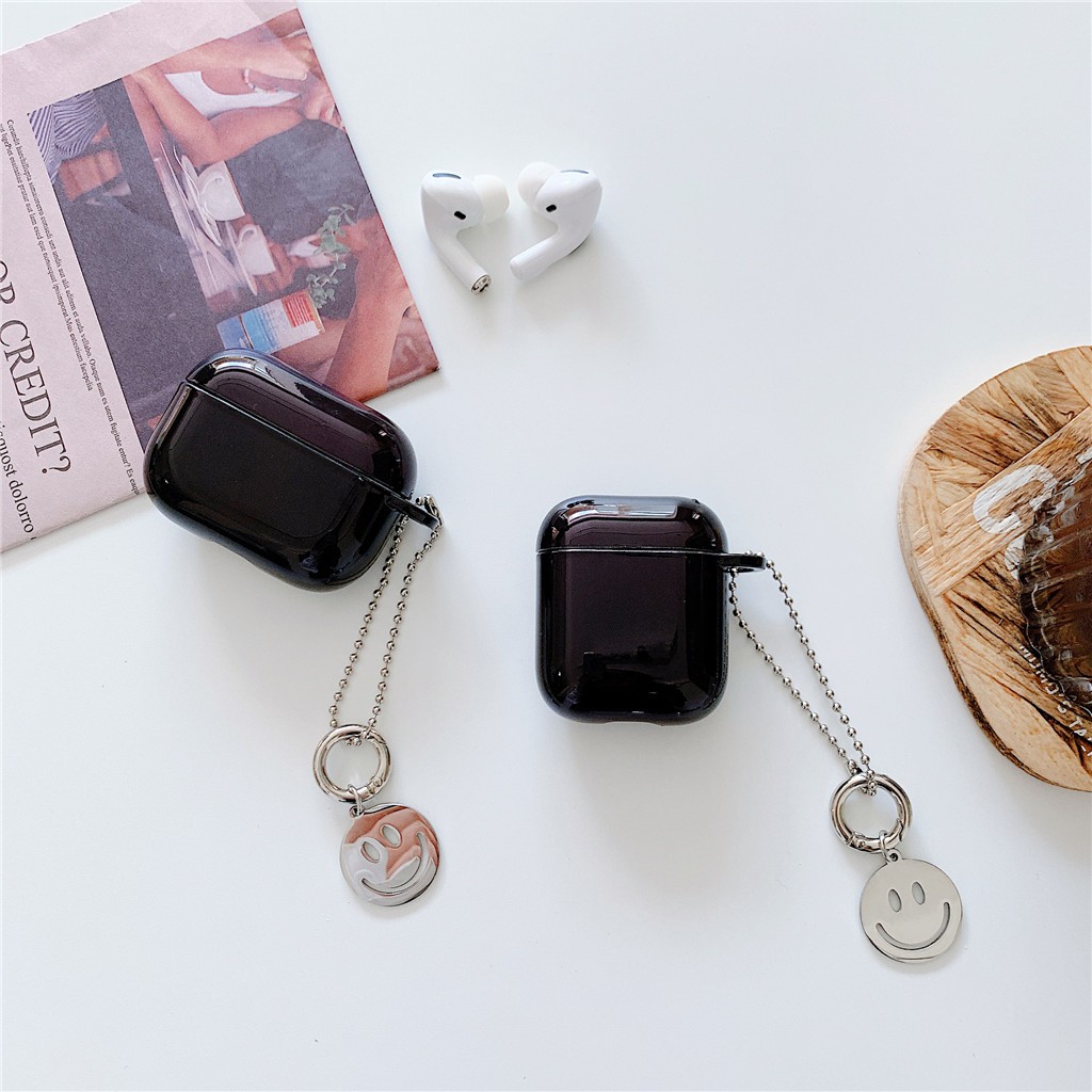 Ốp Bảo Vệ Hộp Sạc Tai Nghe Thích Hợp Cho AirPods Pro 1 2 3 Bằng Silicon Màu Trơn Họa Tiết Mặt Cười Dễ Thương