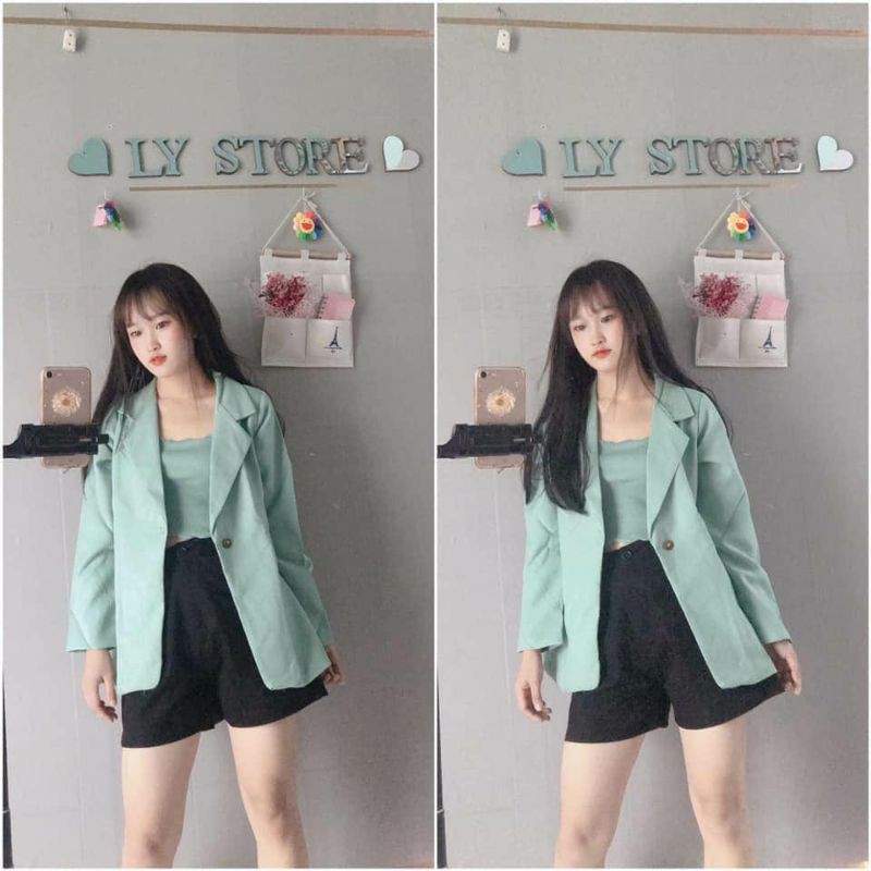 (SIÊU-HOT❤💥) ÁO KHOÁC CỔ VÉC XANH | BigBuy360 - bigbuy360.vn