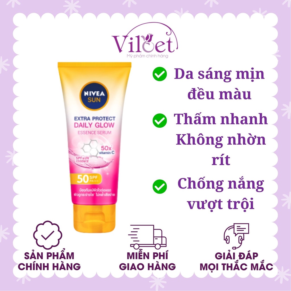 Serum chống nắng dưỡng thể body Nivea SPF 50, sáng mịn đều màu toàn thân - Shop Viloet