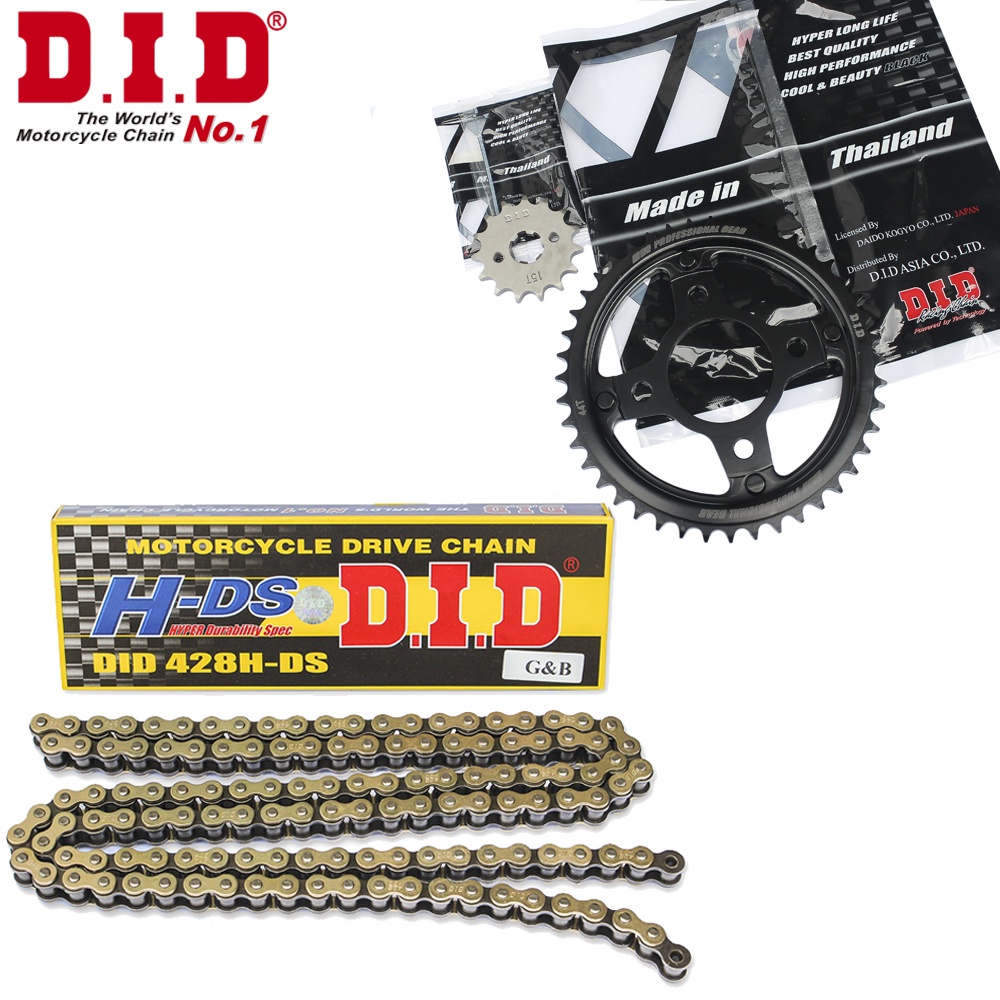 Nhông Sên Dĩa DID Winner X/150 sên phốt cao su 428VIX-124L Gold, 15T-44T