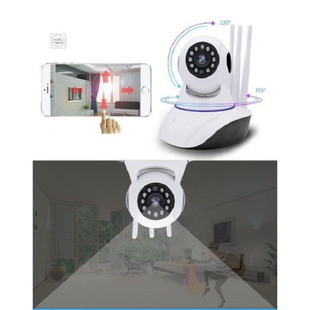 [SIÊU RẺ] Camera Ip Yoose 3 Râu Xoay 360 Độ Bắt Wifi Cực Khỏe Hàng Loại 1 Bảo Hành 6 Tháng Có Video Hướng dẫn Tự cài Đặt