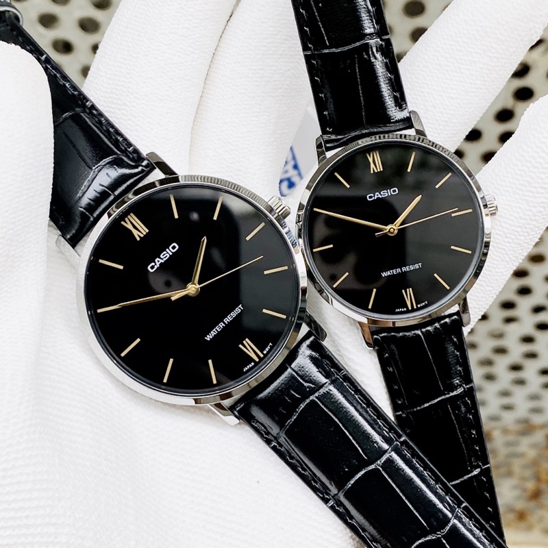 Đồng hồ đôi nam nữ dây da Casio MTP-VT01L