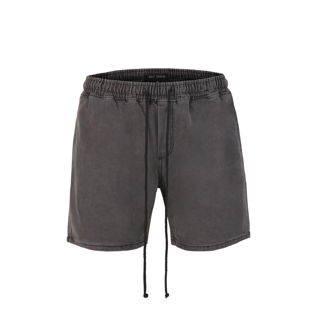 Quần short jean nam streetwear cao cấp FNOS SJ10 form ngắn ngang gối, ống rộng jean thun co giãn