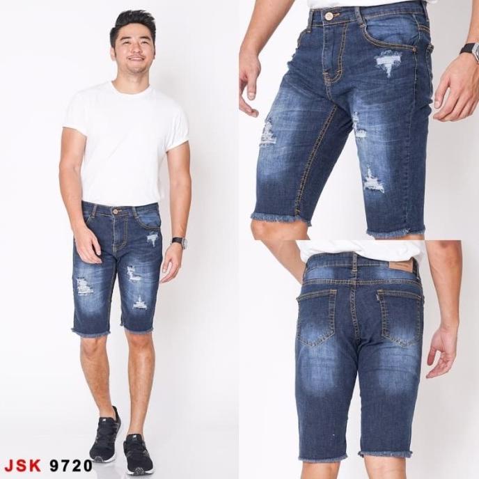 Quần Short Jean Ngắn Levis 3/4 Nam JSK 9720 Màu Xanh Đậm Size 28-34