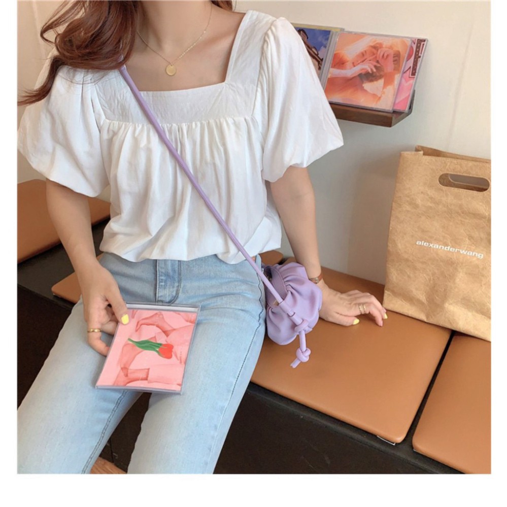 áo sơ mi kiểu cổ vuông A200 freeship