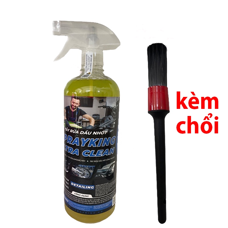 [TẶNG chổi cọ lốc máy] dung dịch tẩy rửa dầu nhớt 1 chạm sprayking 1 lít