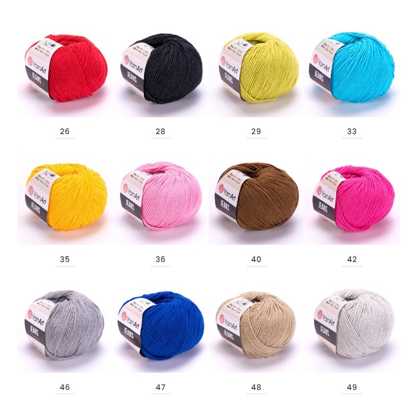 Len YarnArt Jeans nhập khẩu Thổ Nhĩ Kì (Bảng 1: 01-59)