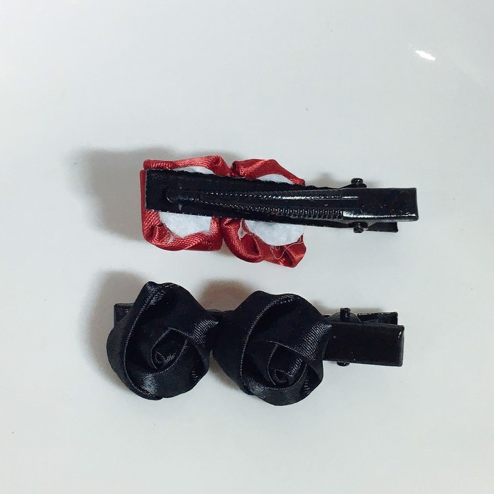 Kẹp Tóc Mái Gắn Hoa Hồng Tiệm Thêu Việt Phụ Kiện Tóc