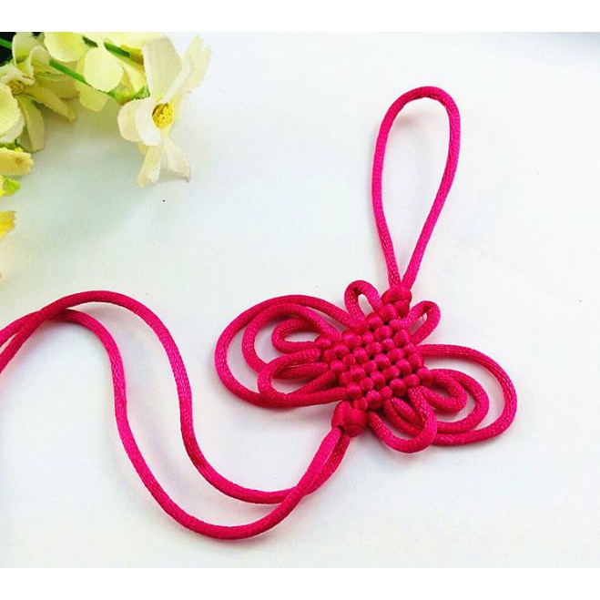 Dây thắt nơ treo phụ kiện , dây treo tua rua, dây đồng tâm kết 6 nút