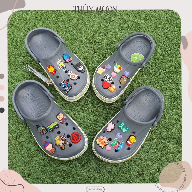 Combo Dép 2 Sục Nam Nữ -Unisex- Giày Đôi Couple- Màu Xám