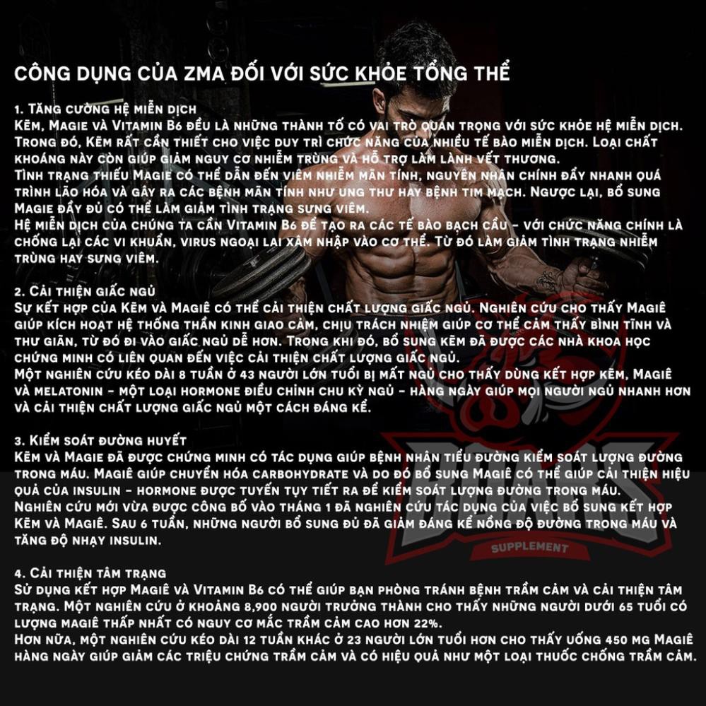 ZMA - BỔ SUNG VITAMIN GIÚP TĂNG CƯỜNG SỨC MẠNH ,TĂNG MIỄN DỊCH, TESTOSTERONE