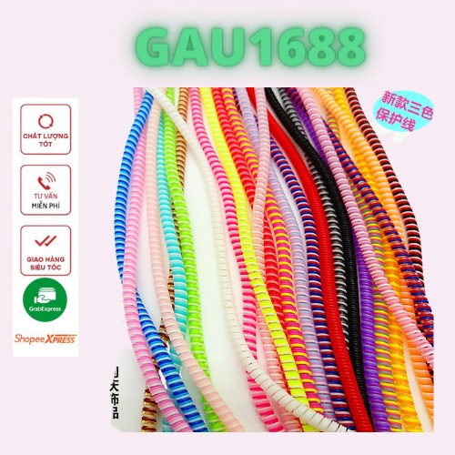 1 Dây 3 Màu dài 2M Dây quấn cáp sạc tai nghe bán buôn siêu rẻ GAU1688