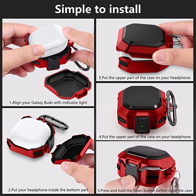 Vỏ hộp sạc tai nghe Samsung Galaxy Buds 2 2021 / Galaxy Buds Pro 2021 / Galaxy Live 2020 kiểu giáp bảo vệ