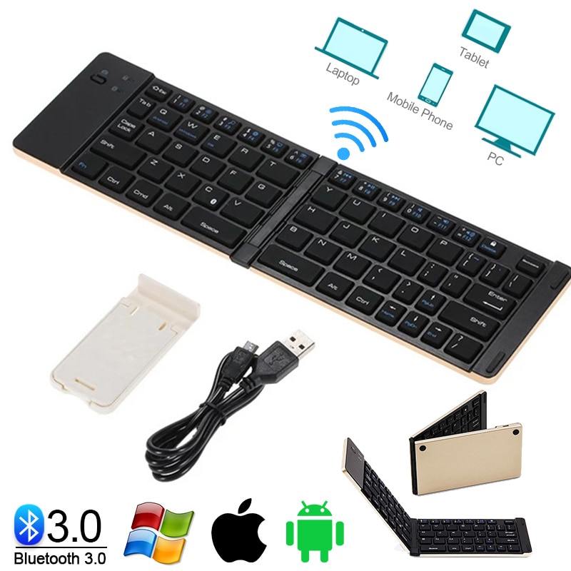 Bàn Phím Bluetooth Không Dây Gấp Lại Được Cho Windows Android Ios Tablet For Ipad