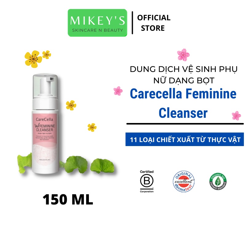 Dung dịch vệ sinh phụ nữ dạng bọt cân bằng độ pH Carecella Hàn Quốc (150 ml)